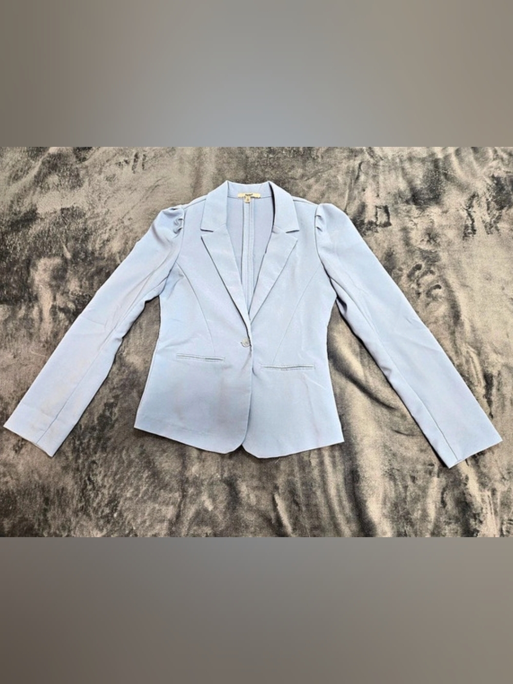 Papaya Puff Sleeve Blazer in Blue Size Small